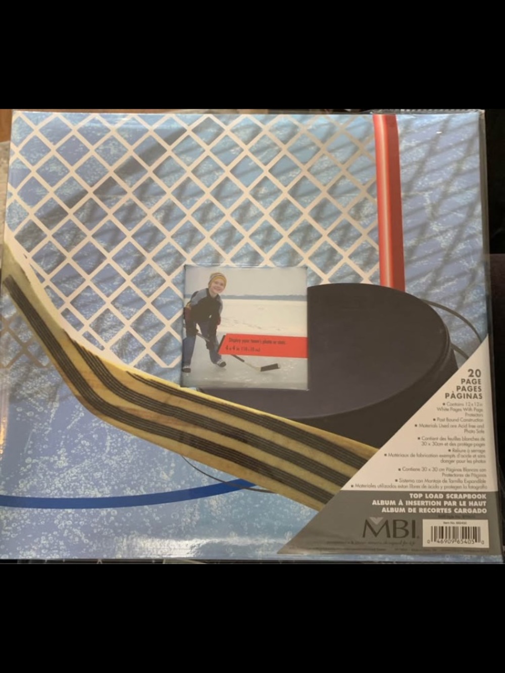 Hockey Scrapbook Album - Blue, Black, Gold